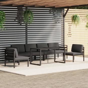 ARDEBO.de - 7-tlg. Garten-Lounge-Set mit Kissen Aluminium Anthrazit
