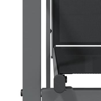 5-tlg. Garten-Essgruppe Schwarz Textilene und Stahl