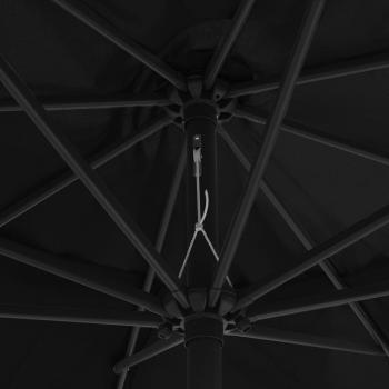 Sonnenschirm mit Metall-Mast 390 cm Schwarz