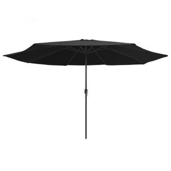 Sonnenschirm mit Metall-Mast 390 cm Schwarz