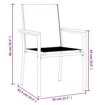 Gartenstühle 6 Stk. Schwarz 55x61,5x90 cm Textilene und Stahl