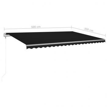 Automatische Markise mit LED Windsensor 500x300 cm Anthrazit