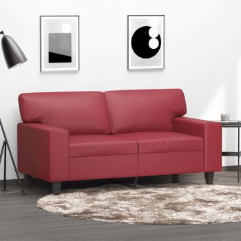 ARDEBO.de - 2-Sitzer-Sofa Weinrot 120 cm Kunstleder