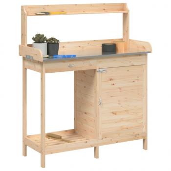 Pflanztisch mit Schrank 110,5x45x124,5 cm Massivholz Tanne