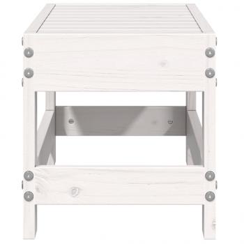 Gartenhocker Weiß 62x30x32 cm Massivholz Kiefer