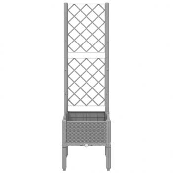 Pflanzkübel mit Rankgitter Hellgrau 40x40x142 cm PP