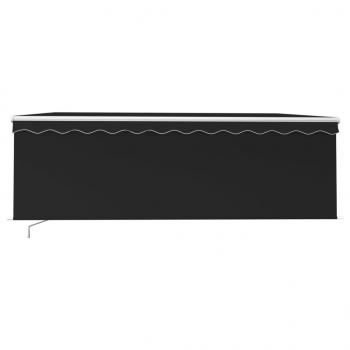 Markise Manuell Einziehbar mit Rollo & LED 4x3 m Anthrazit