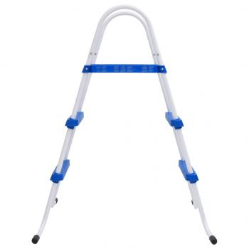 Pool-Leiter Blau und Weiß 84 cm Stahl