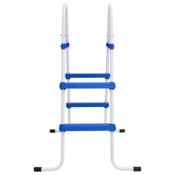 Pool-Leiter Blau und Weiß 84 cm Stahl