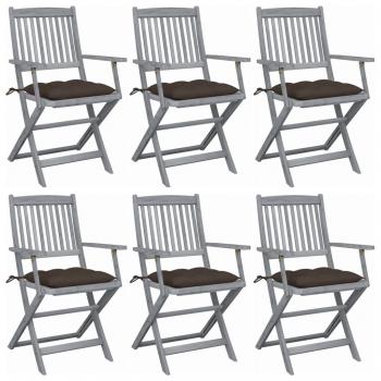 ARDEBO.de - Klappbare Gartenstühle 6 Stk. mit Kissen Massivholz Akazie