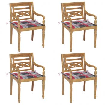 ARDEBO.de - Batavia-Stühle mit Kissen 4 Stk. Massivholz Teak