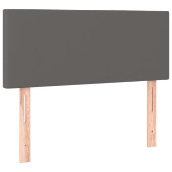 Boxspringbett mit Matratze & LED Grau 120x190 cm Kunstleder