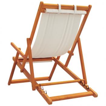 Klappbare Strandstühle 2 Stk. Creme Stoff