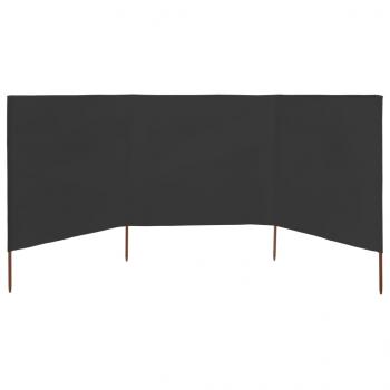 3-teiliges Windschutzgewebe 400 x 160 cm Anthrazit