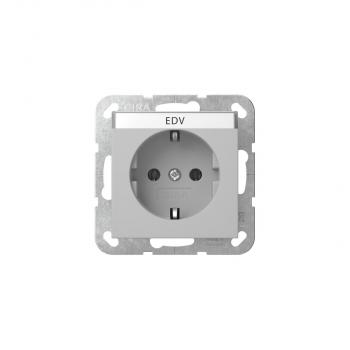 ARDEBO.de Gira 4457015 SCHUKO-Steckdose 16 A 250 V~ mit Beschriftungsfeld, System 55, grau matt