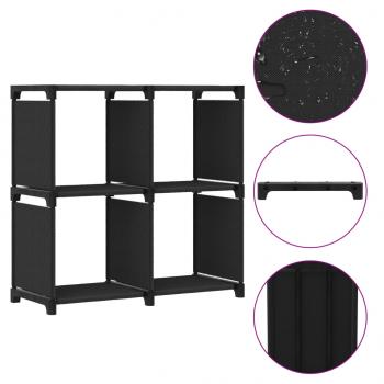 Würfel-Regal 4 Fächer Schwarz 69x30x72,5 cm Stoff 