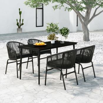 ARDEBO.de - 5-tlg. Garten-Essgruppe Schwarz