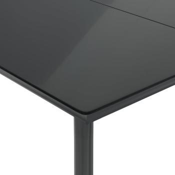 5-tlg. Garten-Essgruppe mit Kissen Schwarz Poly Rattan