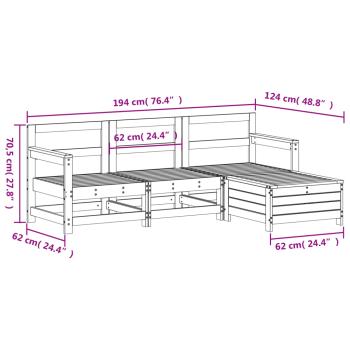 ARDEBO.de - 4-tlg. Garten-Sofagarnitur Massivholz Kiefer