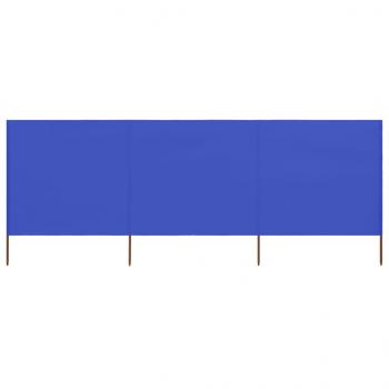 ARDEBO.de - 3-teiliges Windschutzgewebe 400 x 80 cm Azurblau