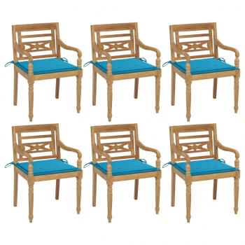ARDEBO.de - Batavia-Stühle mit Kissen 6 Stk. Massivholz Teak