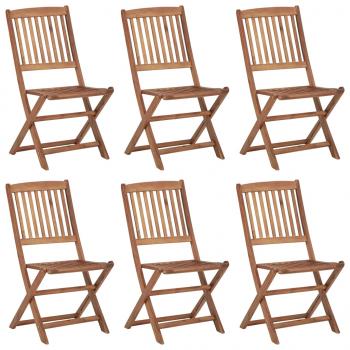 Klappbare Gartenstühle 6 Stk. mit Kissen Massivholz Akazie