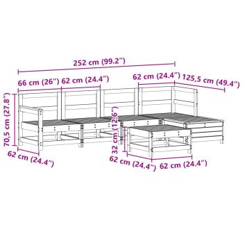 6-tlg. Garten-Sofagarnitur Kiefernholz Imprägniert