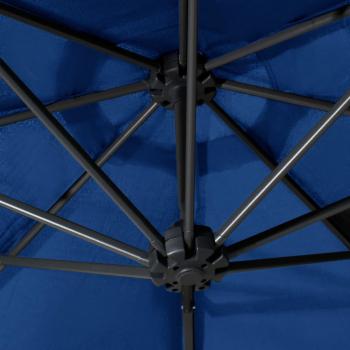 Sonnenschirm Wandmontage mit LEDs Metallmast 300 cm Blau