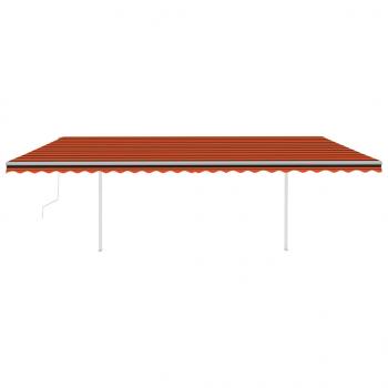 Automatische Markise mit LED & Windsensor 6x3,5 m Orange Braun