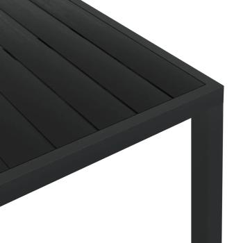 7-tlg. Garten-Essgruppe mit Kissen Poly Rattan Schwarz