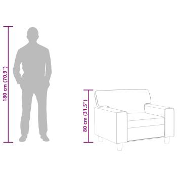 Sessel Grau 60 cm Kunstleder