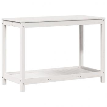 Pflanztisch mit Ablage Weiß 108x50x75 cm Massivholz Kiefer