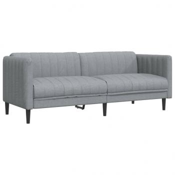 ARDEBO.de - Sofa 3-Sitzer Hellgrau Stoff