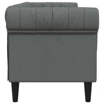 Chesterfield-Sofa 3-Sitzer Dunkelgrau Stoff