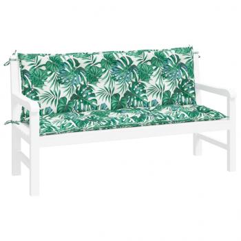 Gartenbank-Auflagen 2 Stk. Blattmuster 150x50x7cm Oxford-Gewebe
