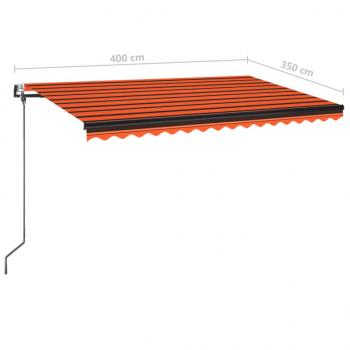 Markise Automatisch Einziehbar 400x350 cm Orange & Braun