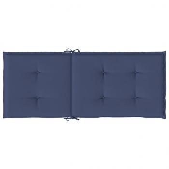 Hochlehner-Auflagen 4 Stk. Marineblau Stoff