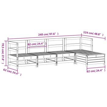 5-tlg. Garten-Sofagarnitur Kiefernholz Imprägniert