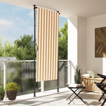 ARDEBO.de - Außenrollo Orange und Weiß 120x270 cm Stoff und Stahl