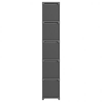 Würfelregal mit 15 Boxen Grau 103x30x175,5 cm Stoff