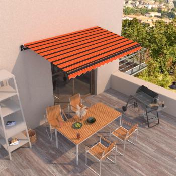 ARDEBO.de - Markise Manuell Einziehbar 400x350 cm Orange und Braun