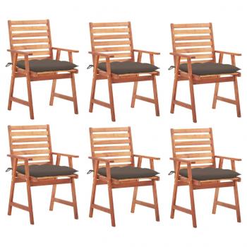 ARDEBO.de - Garten-Essstühle 6 Stk. mit Kissen Massivholz Akazie 