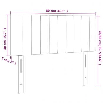 LED Kopfteil Dunkelbraun 80x5x78/88 cm Stoff