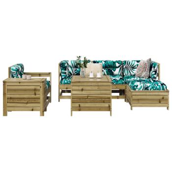 ARDEBO.de - 7-tlg. Garten-Sofagarnitur Kiefernholz Imprägniert