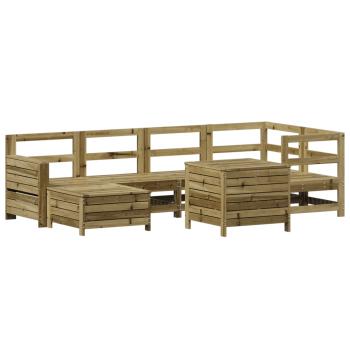 7-tlg. Garten-Sofagarnitur Kiefernholz Imprägniert