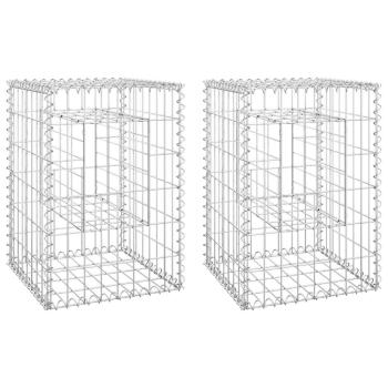 Gabionensäulen 2 Stk. 40x40x60 cm Eisen