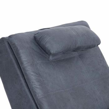 Massage Chaiselongue mit Kissen Grau Wildleder-Optik