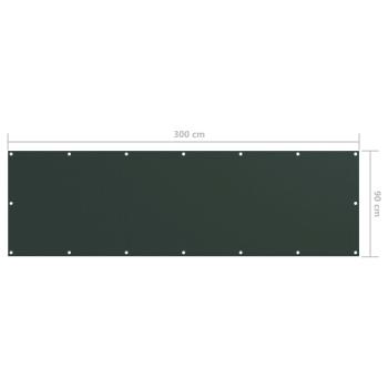 Balkon-Sichtschutz Dunkelgrün 90x300 cm Oxford-Gewebe