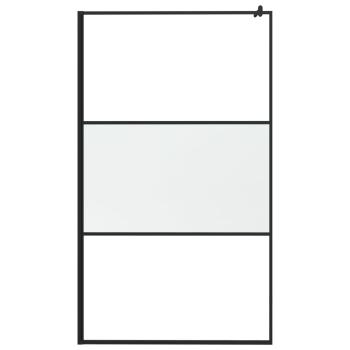 Duschwand für Walk-In Dusche 115x195 cm ESG Mattiert Schwarz