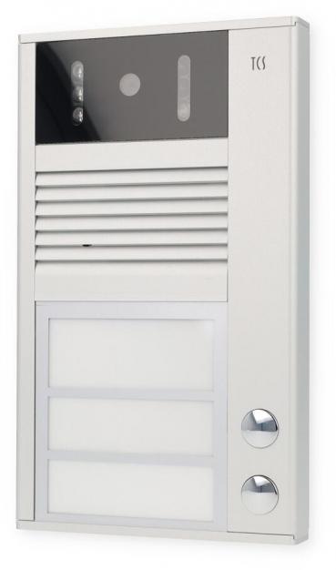 ARDEBO.de TCS AVU14020-0010 Video color Außenstation, 2 Tasten, UP, silber